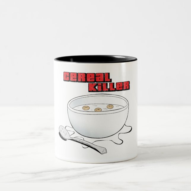 cereal killer Two-Tone coffee mug (Center)