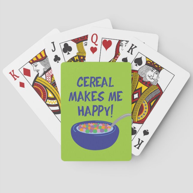 Cereal Makes Me Happy Poker Cards (Back)
