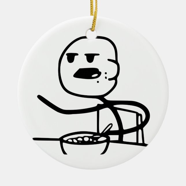 Cereal Meme Guy Ceramic Ornament (Front)
