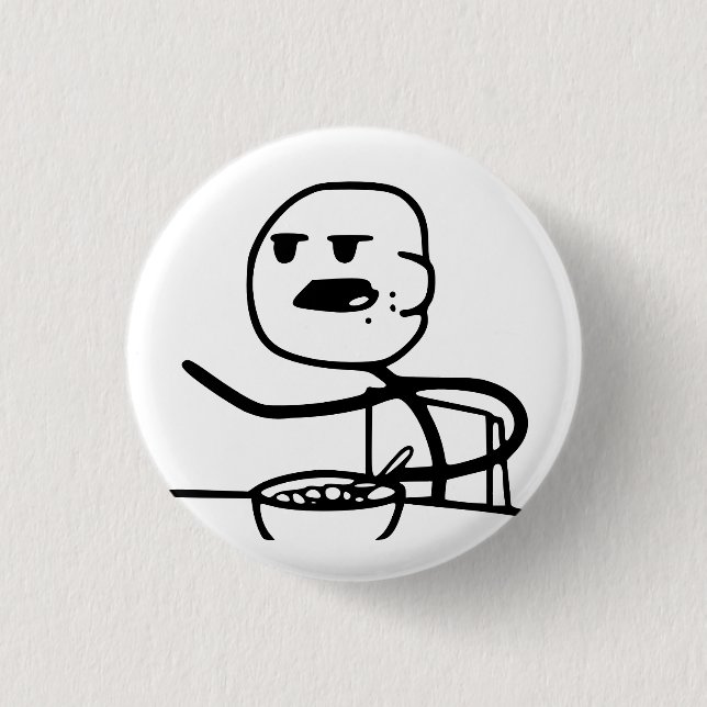 Cereal Meme Guy Pinback Button (Front)