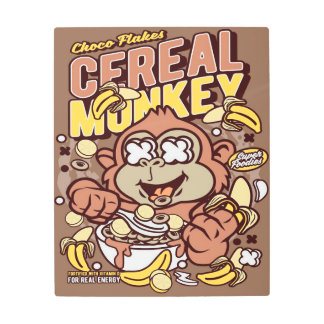 Cereal Monkey Metal Print