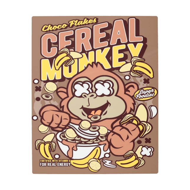 Cereal Monkey Metal Print (Front)
