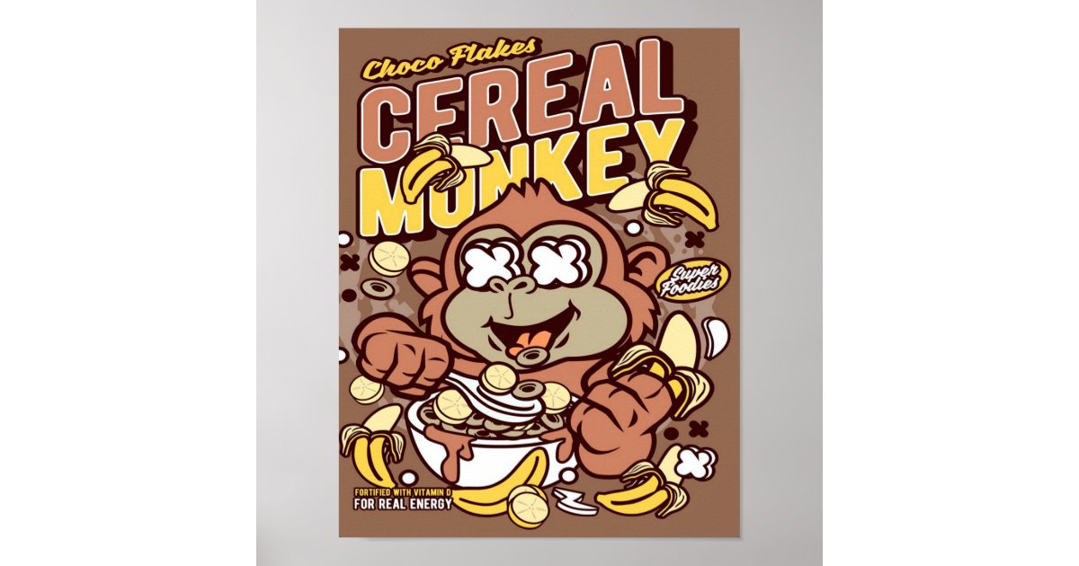 Cereal Monkey Poster Zazzle