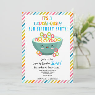 Cereal-ously Fun Birthday Party  Invitation