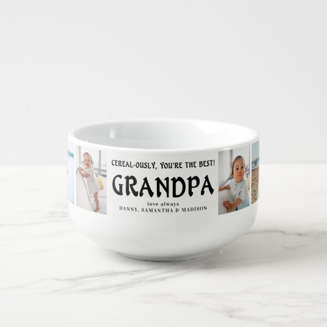 Cereal-ously You're the Best GrandPa Photo Soup Mug (Front)