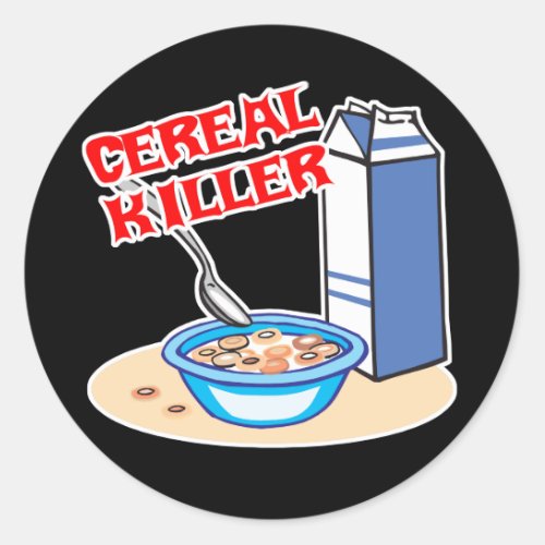cereal serial killer classic round sticker