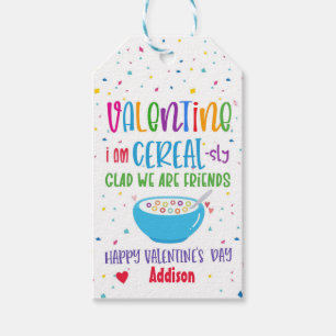 Cereal Valentine Favor Tag Cereal-sly my friend