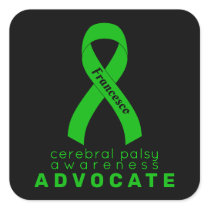 Cerebral Palsy Advocate Black Square Sticker