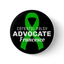 Cerebral Palsy Advocate Ribbon Black Button