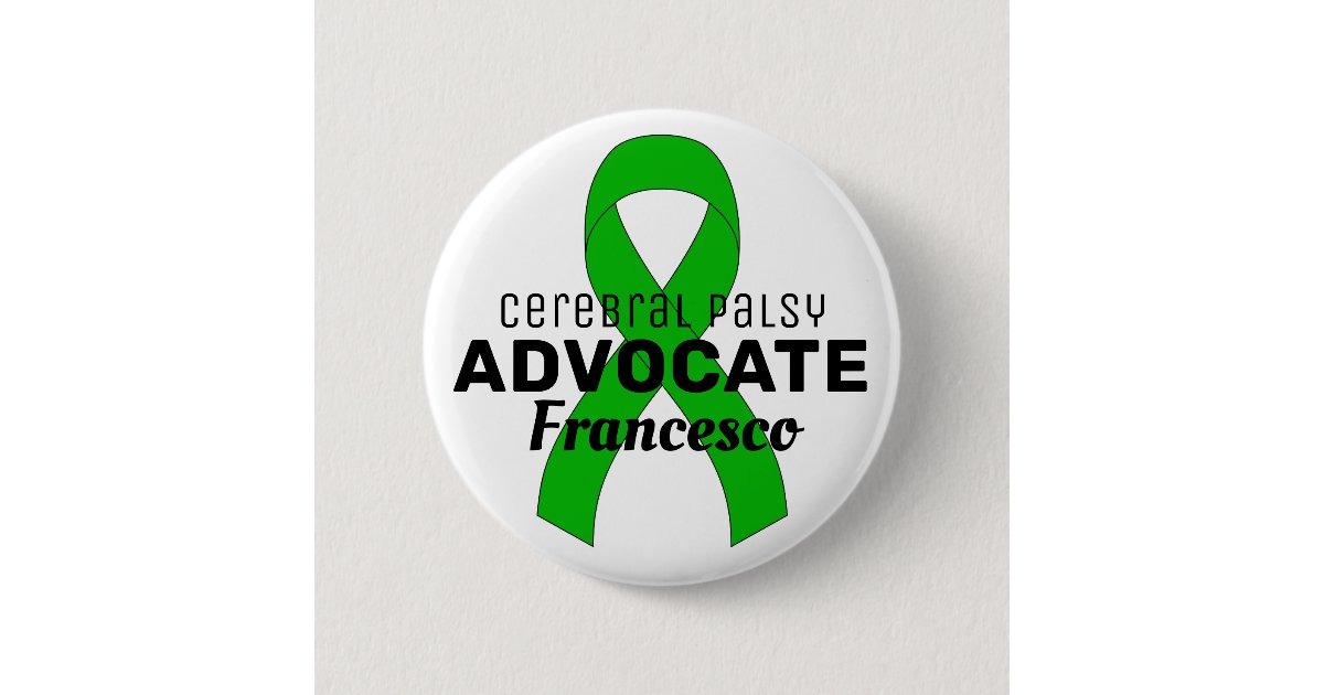 Cerebral Palsy Advocate Ribbon White Button | Zazzle