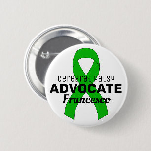 Cerebral Palsy Advocate Ribbon White Button
