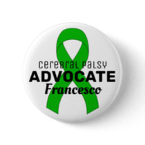 Cerebral Palsy Advocate Ribbon White Button