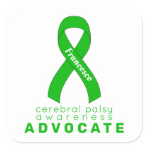 Cerebral Palsy Advocate White Square Sticker