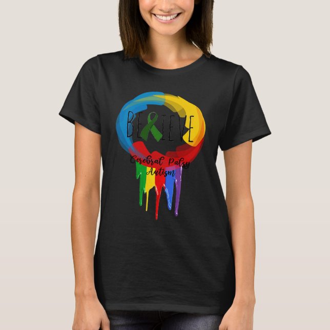 Cerebral Palsy Autism Awareness Dreamcatcher  colo T-Shirt (Front)