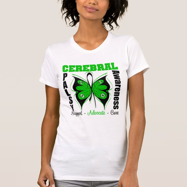 Cerebral Palsy Awareness Butterfly T-Shirt (Front)