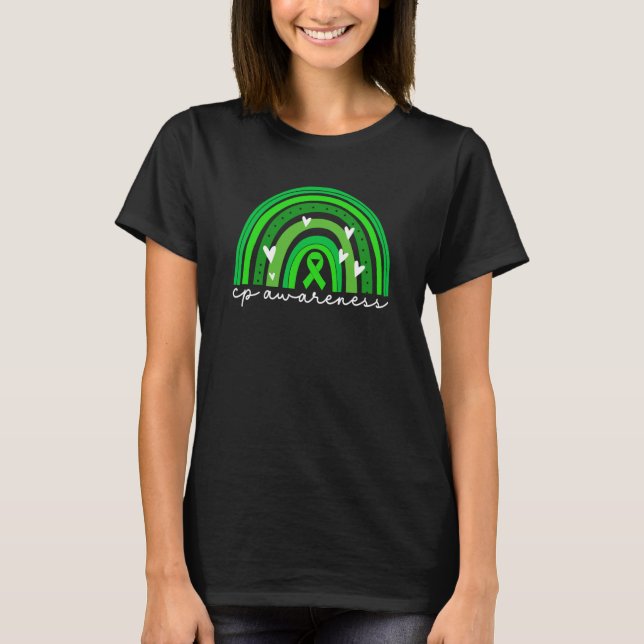 Cerebral Palsy Awareness For Women Green Ribbon Cp T-Shirt (Front)