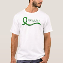 Cerebral Palsy Awareness Green Ribbon Beads T-Shirt