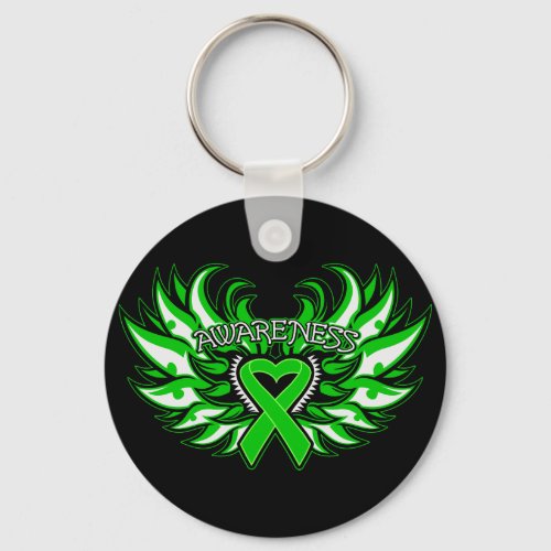 Cerebral Palsy Awareness Heart Wingspng Keychain