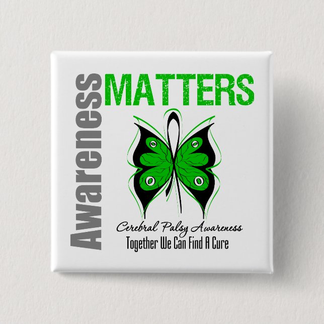 Cerebral Palsy Awareness Matters Pinback Button (Front)