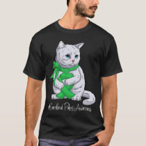 Cerebral Palsy Awareness Month Green Ribbon Cat T-Shirt