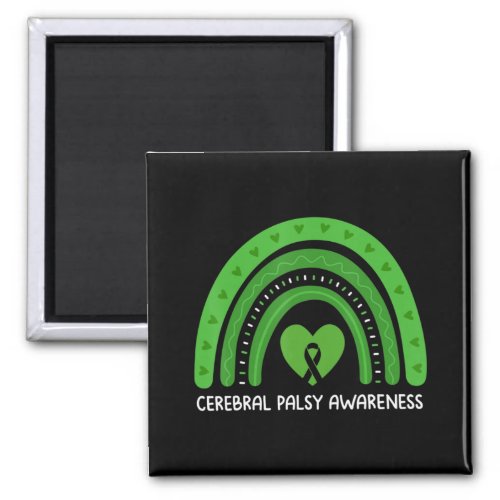 Cerebral Palsy Awareness Month Retro Rainbow Brain Magnet