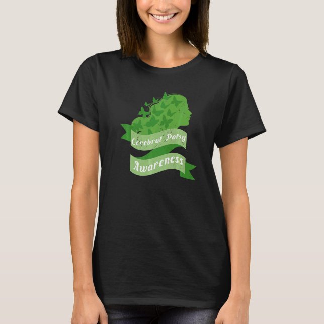Cerebral Palsy Awareness Month Womens Butterfly Br T-Shirt (Front)