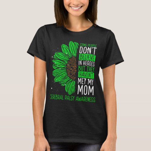 Cerebral Palsy Awareness Ribbon Mom Warrior T_Shirt