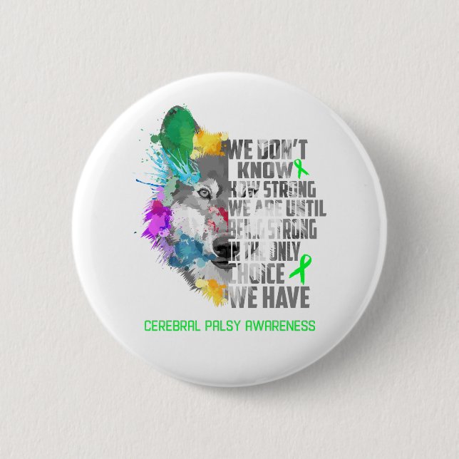 Cerebral Palsy Awareness Ribbon Support Gifts Button (Front)