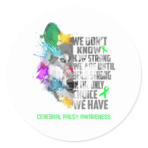 Cerebral Palsy Awareness Ribbon Support Gifts Classic Round Sticker