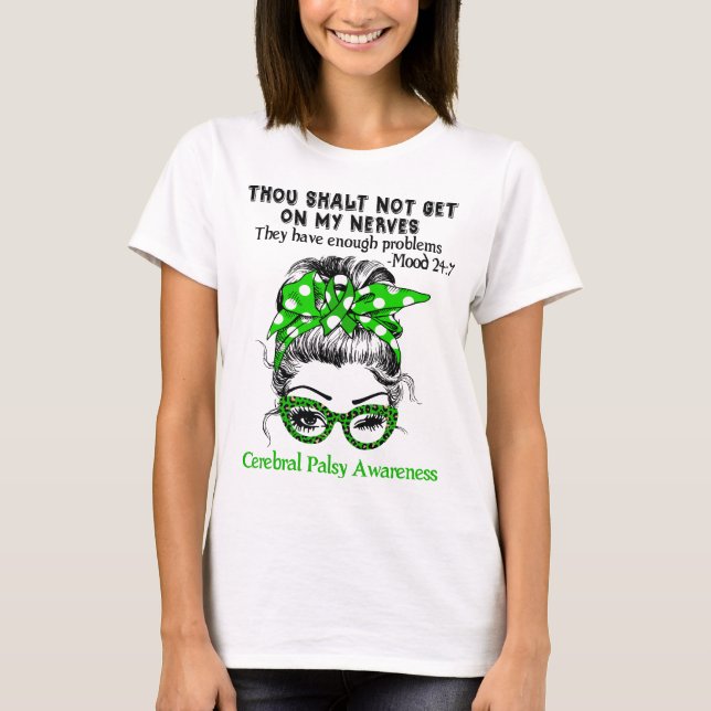 Cerebral Palsy Awareness Ribbon Support Gifts T-Shirt (Front)
