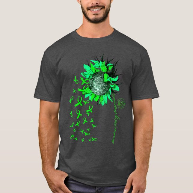 CEREBRAL PALSY AWARENESS Sunflower Green Ribbon T-Shirt (Front)