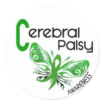 Cerebral Palsy BUTTERFLY 3 Classic Round Sticker