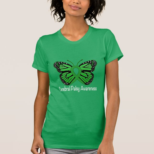 Cerebral Palsy Butterfly Awareness Ribbon T-Shirt (Front)