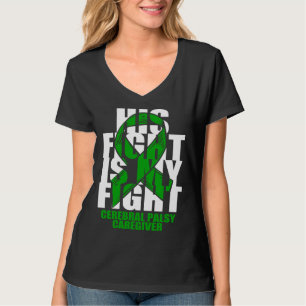 Cerebral Palsy Caregiver Awareness Month Green Rib T-Shirt