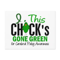 CEREBRAL PALSY Chick Gone Green Postcard
