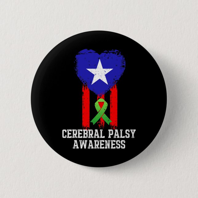 Cerebral Palsy Cp Awareness Hardwork Us Warrior Su Button (Front)