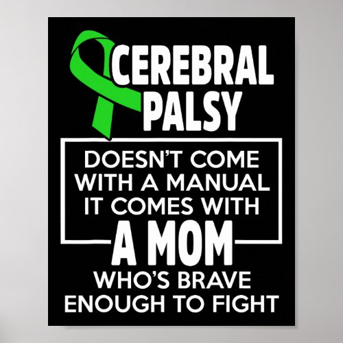 Cerebral Palsy Cp Awareness Mom Warrior Survivor  Poster