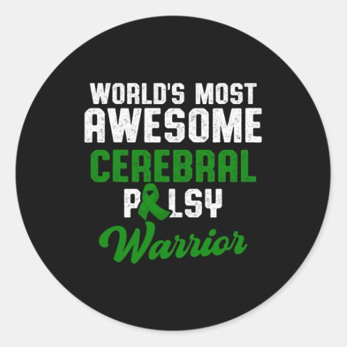 Cerebral Palsy Cp Awareness Overcoming Warrior Sur Classic Round Sticker