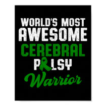 Cerebral Palsy Cp Awareness Overcoming Warrior Sur Poster