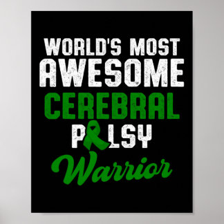 Cerebral Palsy Cp Awareness Overcoming Warrior Sur Poster