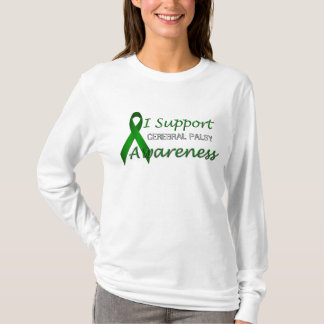 Cerebral Palsy Green Awareness Ribbon Ladies LS T T-Shirt