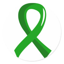 Cerebral Palsy Green Ribbon 3 Classic Round Sticker
