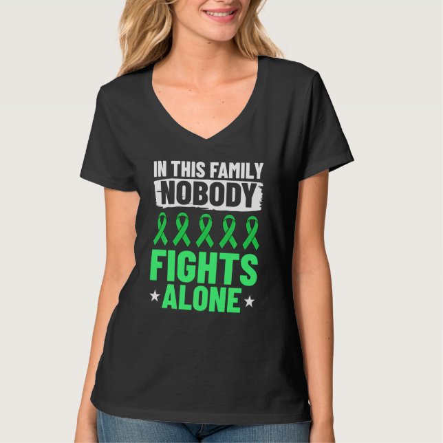Cerebral Palsy Green Ribbon Brain Damage Awareness T-Shirt (Front)