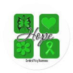 Cerebral Palsy Hope Love Inspire Awareness Classic Round Sticker