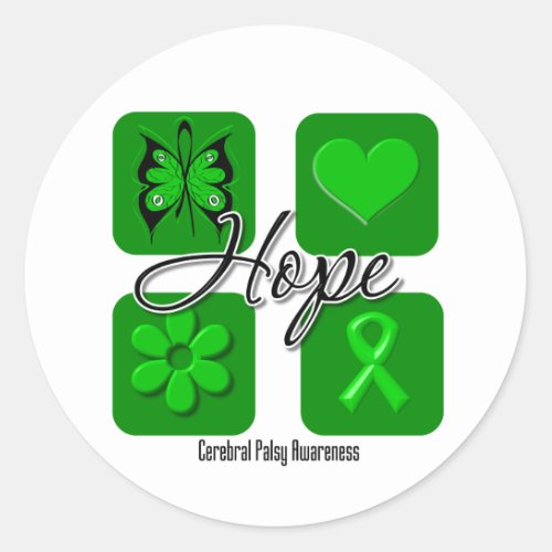 Cerebral Palsy Hope Love Inspire Awareness Classic Round Sticker