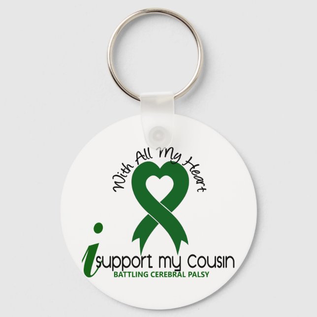 Cerebral Palsy I Support My Cousin Keychain (Front)