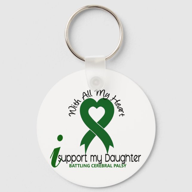 Cerebral Palsy I Support My Daughter Keychain (Front)