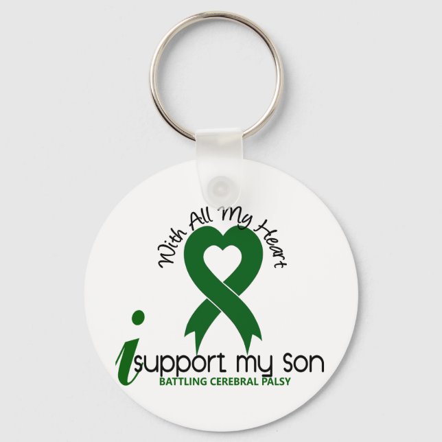 Cerebral Palsy I Support My Son Keychain (Front)