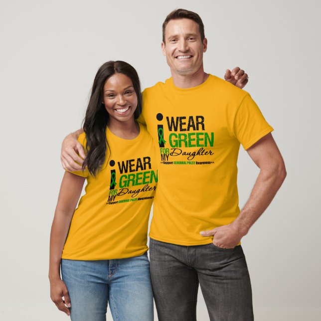 Cerebral Palsy I Wear Green Ribbon For My Daughter T-Shirt (Unisex)