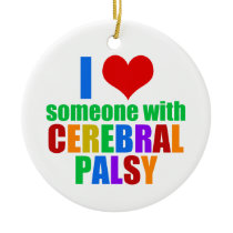 Cerebral Palsy Love Cute Rainbow Ceramic Ornament